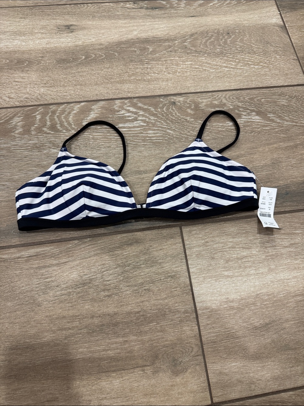 Striped Navy and White Bralette Swim Top - Women Swim